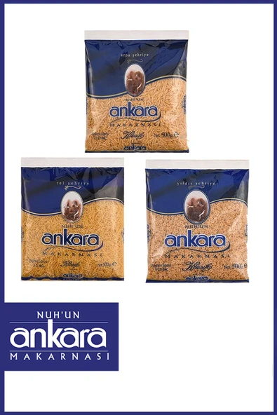 Nuh'un Ankara Şehriye Sepeti 500 gr x 3 Adet (Tel Şehriye, Arpa Şehriye, Yıldız Şehriye) ürün görseli 1