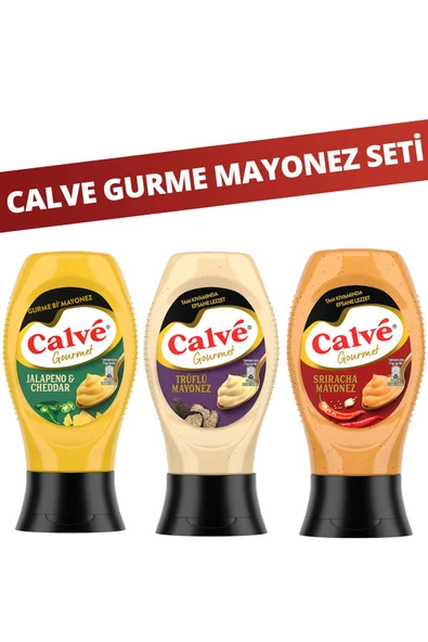 Calve Gurme Mayonezler Sriracha 240g X1 Trüflü Mayonez 235g X1 Cheddar Jalapeno 240g X1 ürün görseli 1