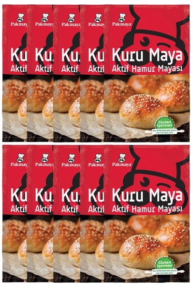 Pakmaya Aktif Kuru Hamur Mayası 100 gr 10 Paket ürün görseli 1
