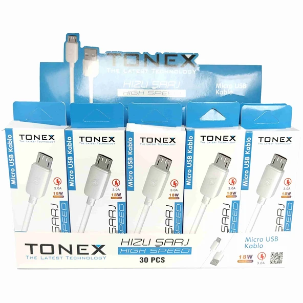 Tonex MİCRO 3.0A 18W Hızlı Usb Kablo MA90  (30 Adet) ürün görseli 1