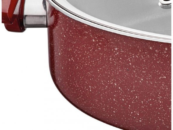 Taç Granit Teflon Basık Tencere 32 Cm - Resim 3