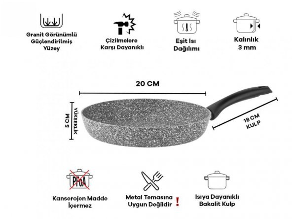 Taç Ultra Granit Tava 22 Cm - Resim 2