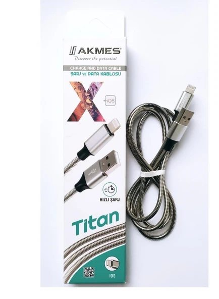 Tonex Titan Metal Kaplama İos İphone 3.4A USB Şarj ve Data Kablosu 1Mt ürün görseli 1