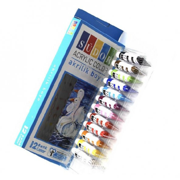 Akrilik Boya 12 Renk Tüp 9ml*12 Südor Akrilik Boya 12 li 1 Paket ürün görseli 1