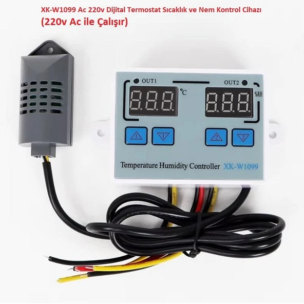 XK-W1099 Ac 220v Dijital Termostat Sıcaklık ve Nem Kontrol Cihazı (220v Ac ile Çalışır) ürün görseli 1