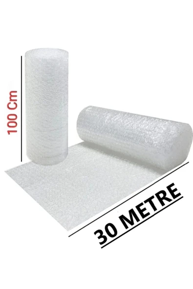 Balonlu Naylon 100 Cm X 30 Metre Patpat Havalı Ambalaj Naylonu Pıt Pıt Rulo Sarım Taşınma Naylonu ürün görseli 1