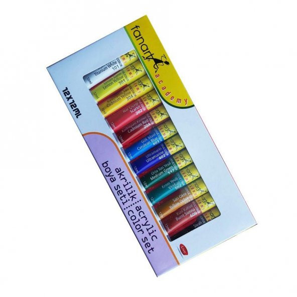 Akrilik Boya 12 Renk 12x12ml Fanart 12 li Akrilik Boya 1 Paket ürün görseli 1