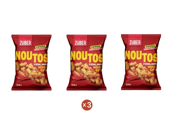 Züber Noutos Fırınlanmış Nohut Cipsi Chili 55 G (3 ADET) ürün görseli 1