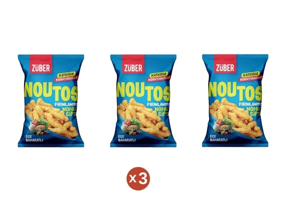 Züber Noutos Fırınlanmış Nohut Cipsi Ege Baharatları 55 G (3 ADET) ürün görseli 1