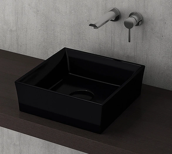 Bocchi Vessel Tezgah Üstü Lavabo 38x38 cm P. Siyah 1173-005-0125 ürün görseli 1