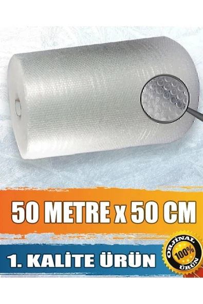 Balonlu Naylon 50 Cm X 50 Metre Ambalaj Taşınma Naylonu Patpat Pıtpıt ürün görseli 1