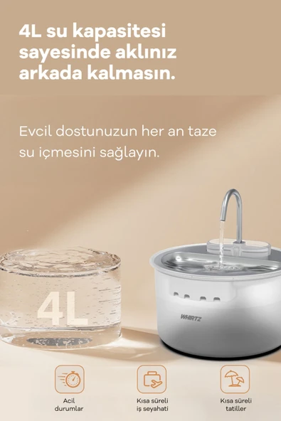Evcil Hayvan 4 Litre Akıllı Su Kabı - Resim 3