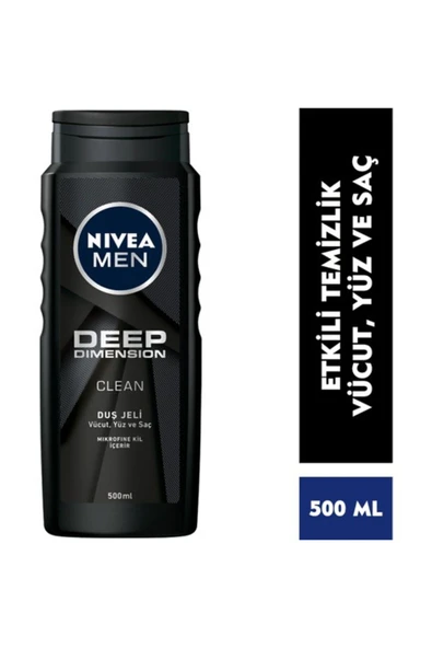 NIVEA DUŞ JELİ MEN 500ML-DEEP DIMENSION ürün görseli 1