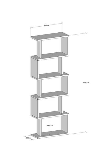 Zero Dekoratif Kitaplık Çam - Resim 6