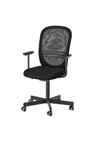 Flıntan Çalışma Sandalyesi, Siyah Kolçaklı Ergonomik Ofis Koltuğu ürün görseli 1