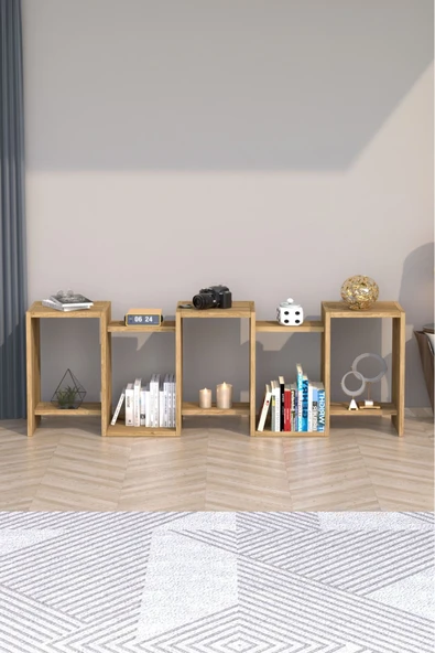 Zero Dekoratif Kitaplık Çam - Resim 4