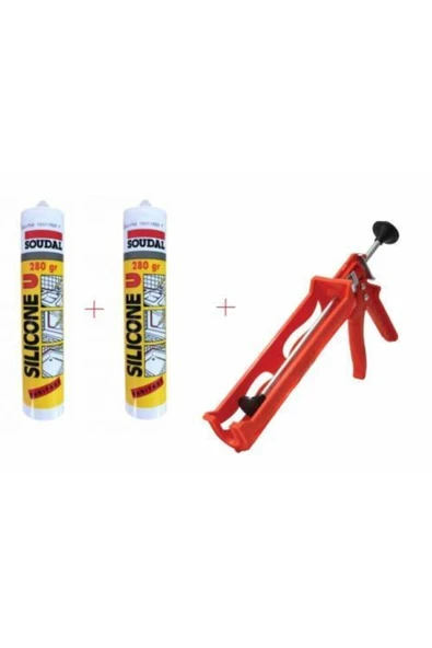 Soudal 2 Adet Şeffaf Silikon Ve Tabanca ürün görseli 1