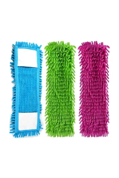 yunuskayatek Mikrofiber Makarna Yedek Mop Paspas 60Cm 3 Adet Renkli ürün görseli 1