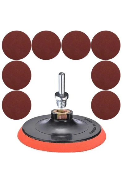 Yunuskayatek Cırt Zımpara Seti + Matkap Aparatı 115 Mm 10 Parça ürün görseli 1