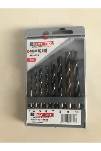 Baytec Bay Tec Ahşap Delme Uç Seti 8 Parça ürün görseli 1