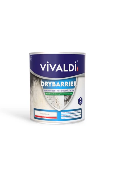 Vivaldi Nem Rutubet Ve Küf Önleyici Boya - Antibakteriyel Özellikli Kesin Çözüm Ürünü - DRYBARRIER 1 KG Beyaz ürün görseli 1