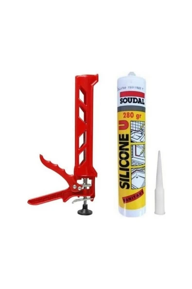 yunuskayatek Genel Amaçlı Soudal Şeffaf Silikon 280 Ml Ve Plastik Silikon Tabancası ürün görseli 1