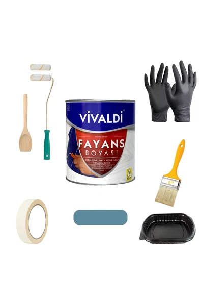Vivaldi Tezgah,mermer,fayans Boyası Seti Vernik Ve Astar Gerektirmez Mutfak-banyo Boyası Açık Deniz 1 Lt AçıkDeniz ürün görseli 1