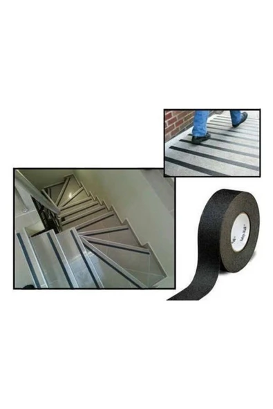 yunuskayatek Merdiven Kaydırmaz Bant 25 mm * 25 mt Siyah Siyah ürün görseli 1