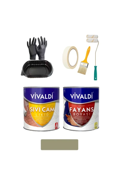 Vivaldi Fayans Boyası Sıvı Cam Ve Uygulama Seti Tezgah,mermer,banyo,mutfak Boyama Seti Aşkmerdiveni 1 Lt AşkMerdiveni ürün görseli 1
