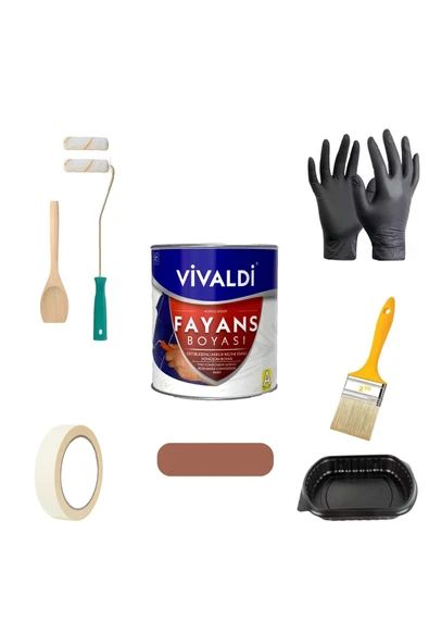 Vivaldi Tezgah,Mermer,Fayans Boyası Seti Vernik Ve Astar Gerektirmez Mutfak Ve Banyo Boyası 1Kg ürün görseli 1
