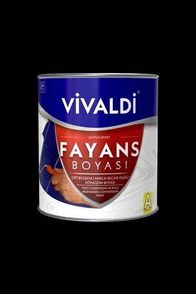 Vivaldi Fayans Boyası - Astar Ve Vernik Gerektirmeyen Boya - Siyah Siyah ürün görseli 1