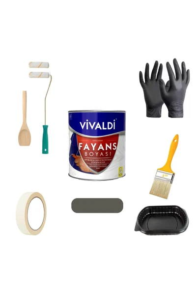 Vivaldi Tezgah,Mermer,Fayans Boyası Seti Vernik Ve Astar Gerektirmez Mutfak Ve Banyo Boyası 1Kg ürün görseli 1