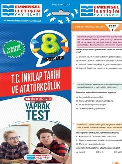 8. Sınıf T.C. İnkılap Tarihi ve Atatürkçülük Yeni Nesil Video Çözümlü Yaprak Test Evrensel İletişim ürün görseli 1
