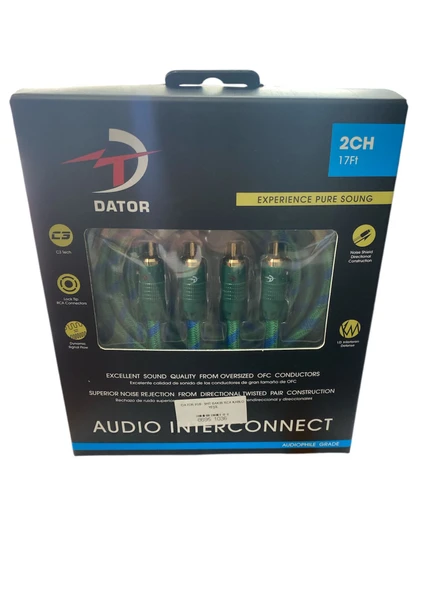 DATOR 5MT BAKIR RCA KABLO YEŞİL ürün görseli 1
