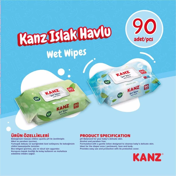 Kanz Natural Care Islak Havlu 90'lı ürün görseli 1