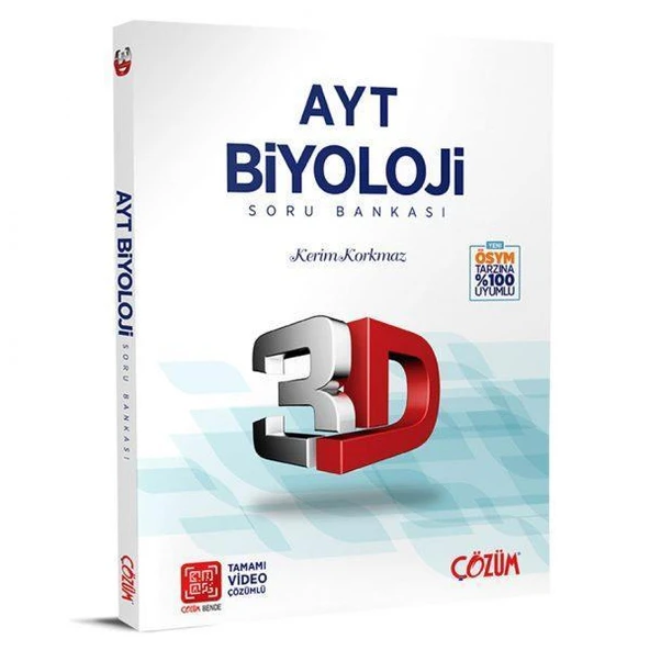 AYT 3D Biyoloji Tamamı Video Çözümlü Soru Bankası 3D Yayınları ürün görseli 1