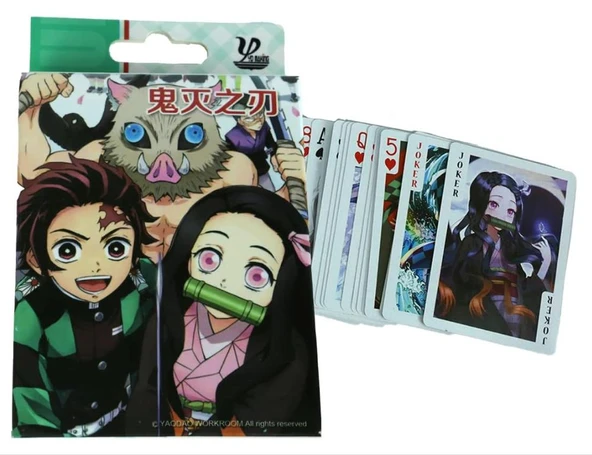 İskambil Kağıdı Anime Demon Slayer Poker Oyun Kartı 54 Adet ürün görseli 1