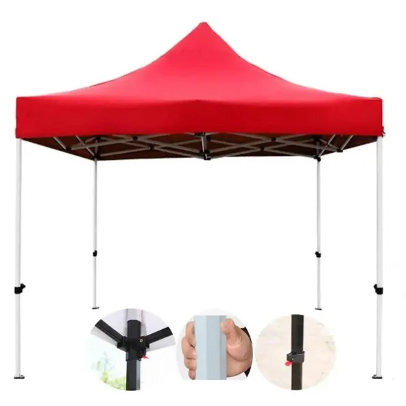 Otomatik Gazebo Çardak 300 X 300 Cm Tente Teras Bahçe Kamelyası Gölgelik Kırmızı ürün görseli 1