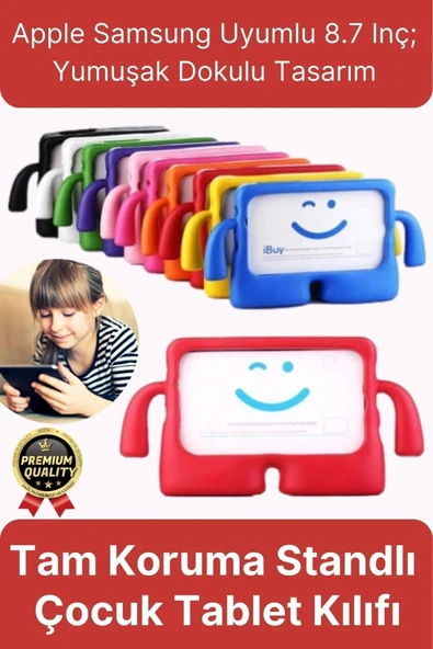 Kids Tutacaklı Apple Samsung Uyumlu 8.7 Inç Eğlenceli Karakterli Standlı Çocuk Tablet Kılıfı ürün görseli 1