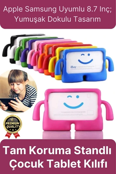 Kids Tutacaklı Apple Samsung Uyumlu 8.7 Inç Eğlenceli Karakterli Standlı Çocuk Tablet Kılıfı ürün görseli 1