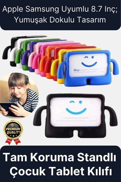 Kids Tutacaklı Apple Samsung Uyumlu 8.7 Inç Eğlenceli Karakterli Standlı Çocuk Tablet Kılıfı ürün görseli 1