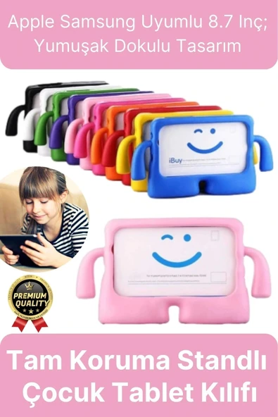 Kids Tutacaklı Apple Samsung Uyumlu 8.7 Inç Eğlenceli Karakterli Standlı Çocuk Tablet Kılıfı ürün görseli 1