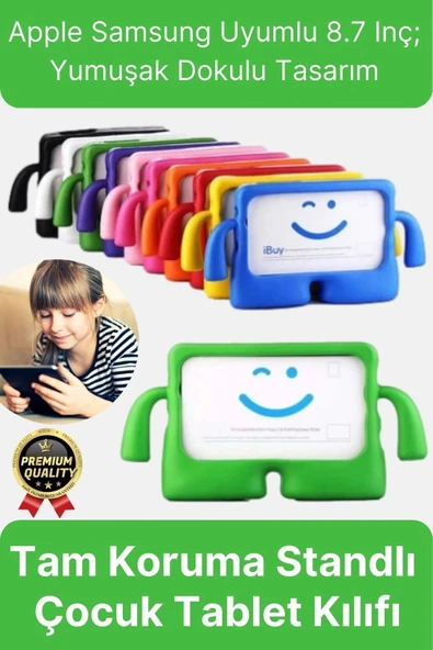 Kids Tutacaklı Apple Samsung Uyumlu 8.7 Inç Eğlenceli Karakterli Standlı Çocuk Tablet Kılıfı ürün görseli 1