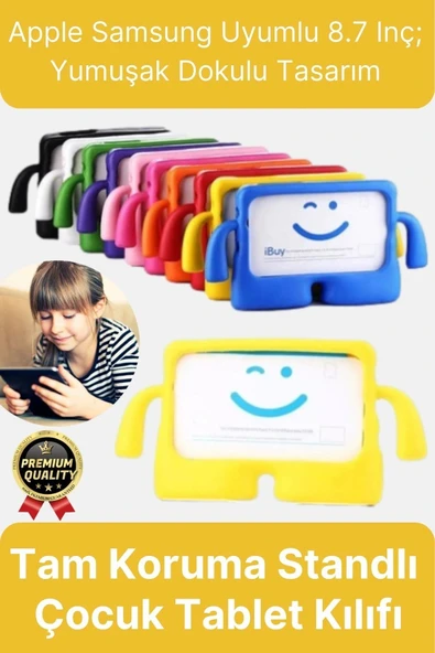 Kids Tutacaklı Apple Samsung Uyumlu 8.7 Inç Eğlenceli Karakterli Standlı Çocuk Tablet Kılıfı ürün görseli 1