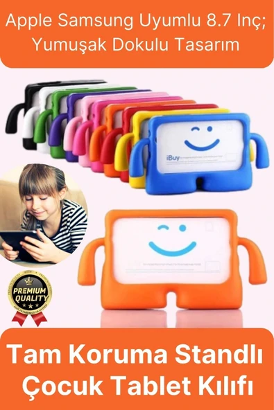 Kids Tutacaklı Apple Samsung Uyumlu 8.7 Inç Eğlenceli Karakterli Standlı Çocuk Tablet Kılıfı ürün görseli 1