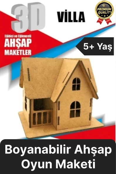 Premium Çocuk Eğitici Öğretici Zeka Geliştirici Boyanabilir 3 Boyutlu Demonte Ahşap Oyun Maketi ürün görseli 1