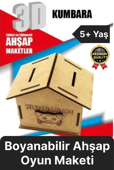 Premium Çocuk Eğitici Öğretici Zeka Geliştirici Boyanabilir 3 Boyutlu Demonte Ahşap Oyun Maketi ürün görseli 1