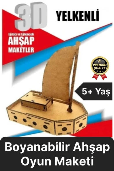 Premium Çocuk Eğitici Öğretici Zeka Geliştirici Boyanabilir 3 Boyutlu Demonte Ahşap Oyun Maketi ürün görseli 1