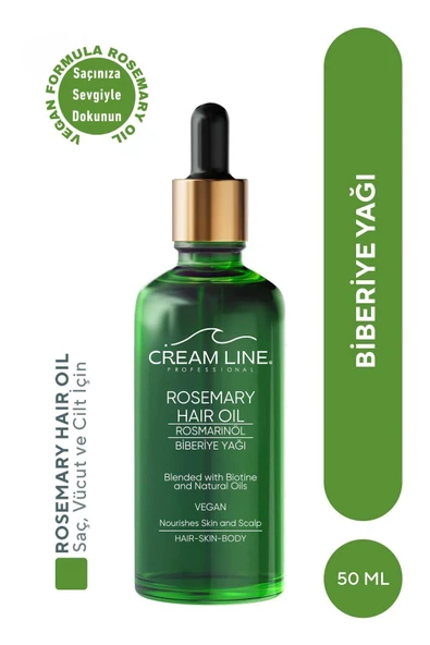 Cream Line Biberiye Yağı Complexi Saç Dökülmesi ve Yıpranmış Saçlar için Hızlı Saç Uzatan Biotinli Saç Bakımı ürün görseli 1