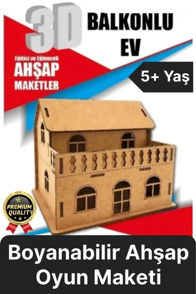 Premium Çocuk Eğitici Öğretici Zeka Geliştirici Boyanabilir 3 Boyutlu Demonte Ahşap Oyun Maketi ürün görseli 1